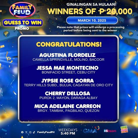 family feud guess to win promo may 14|Family Feud: Message from 'Guess To Win Promo' winners .